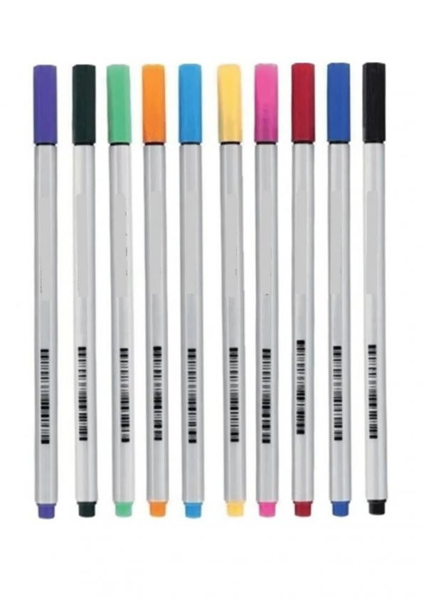10 Renk Fineliner Kalem 0.4mm İnce Keçe Uçlu Kalem 1 Paket Smart Kids Fineliner Keçe Uçlu Kalem Seti - 3