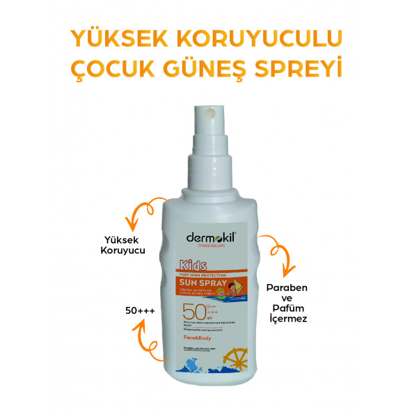 50+++SPF Yüksek Koruyucu Çocuk Güneş Spreyi 200 ml - 2