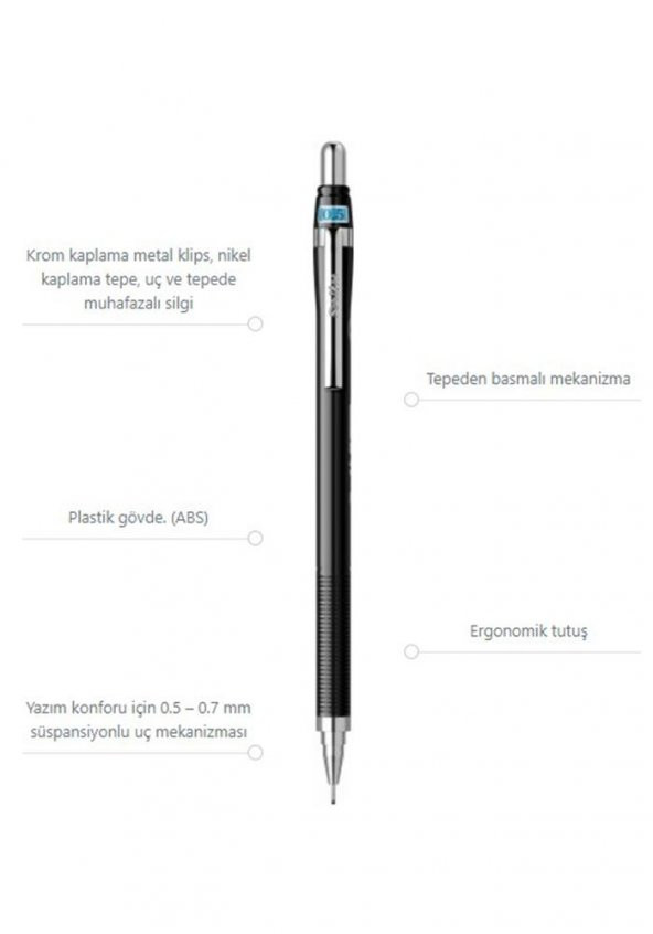 Scrikss Simo R&D Japan Uçlu Kalem Siyah 0.5 1 Adet ve Mikro 0,5 Versatil Kalem Uçu Siyah 3 Paket - 2
