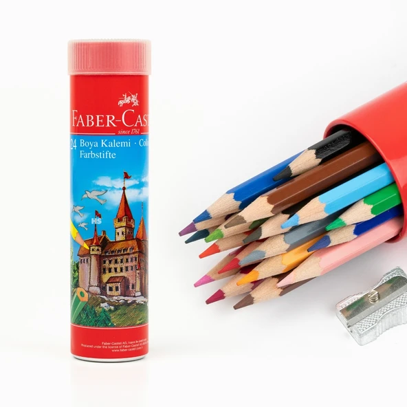 Faber Castell 24'lü Metal Tüp Kuru Boya Kalemi ürün görseli
