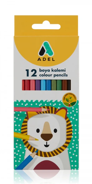 Adel 12'li Tam Boy Kuru Boya Kalemi / 2112315001 ürün görseli