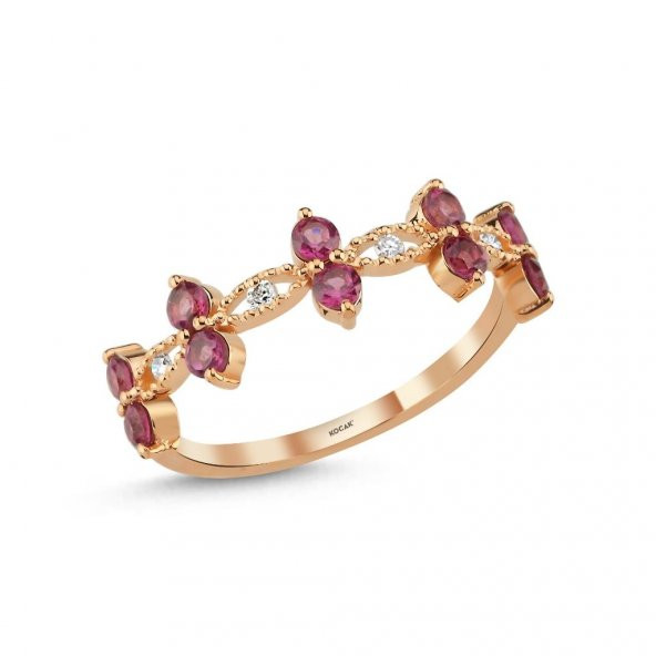 0.63 Karat Rhodolite Pırlanta Yüzük