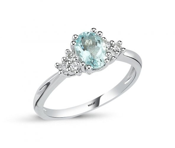 0.95 Karat Aqua Marin Pırlanta Yüzük