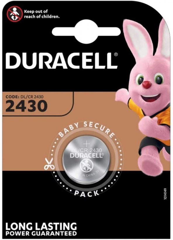 DURACELL PIL DÜGME 3V TEKLI 2430 - (10 Adet)