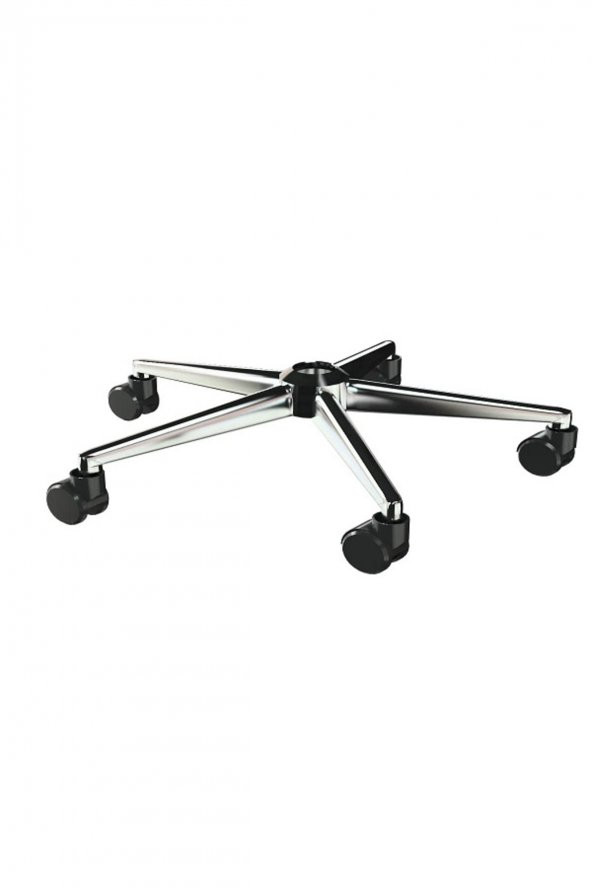 Yıldız Ayak Konik Krom Tekerlekli Döner Sandalye Ayağı Oyuncu Koltuğu Ayağı - 2