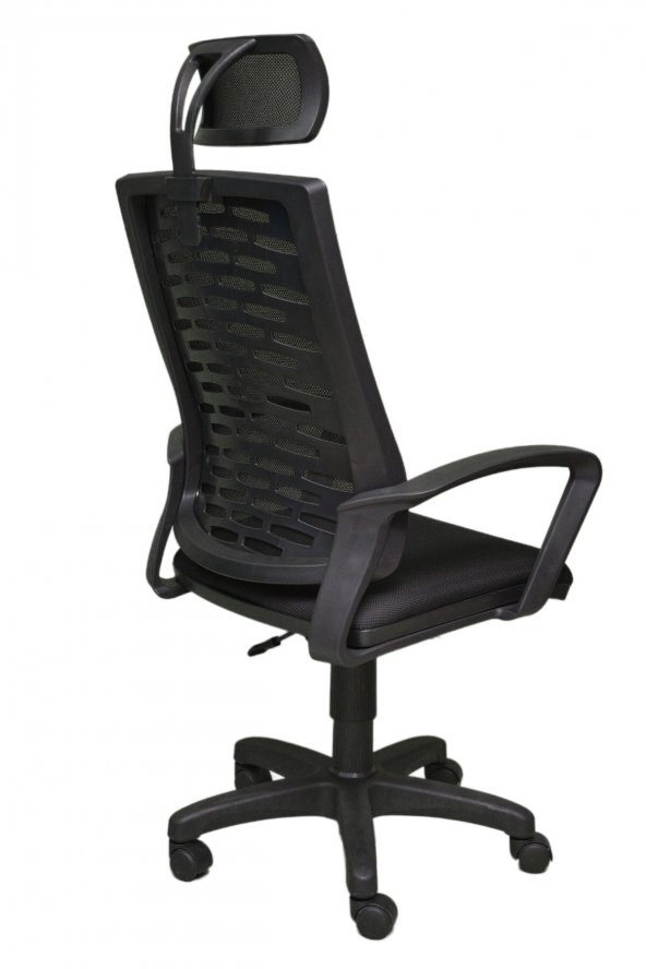 Müdür Ofis Çalışma Koltuğu Öğrenci Sandalyesi Makam Koltuğu Fileli Siyah - 3