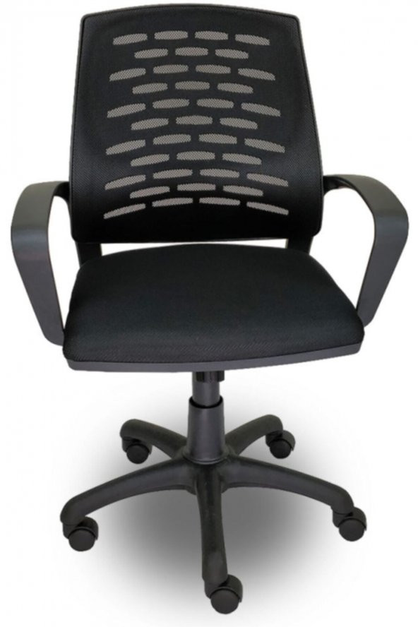 Sers Çalışma Sandalyesi Siyah Ofis Plastik Ayak Petek Fileli Şef Ofis Çalışma Koltuğu - 3