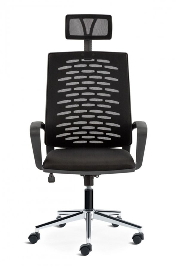 Fabrika Fileli Yönetici Makam Koltuğu- Siyah Başlıklı Büro Ofis Müdür Koltuğu-bilgisayar Çalışma Sandalyesi - 2