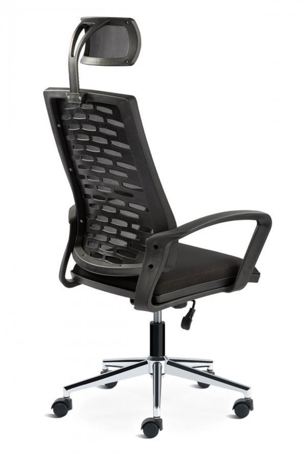 Fabrika Fileli Yönetici Makam Koltuğu- Siyah Başlıklı Büro Ofis Müdür Koltuğu-bilgisayar Çalışma Sandalyesi - 4