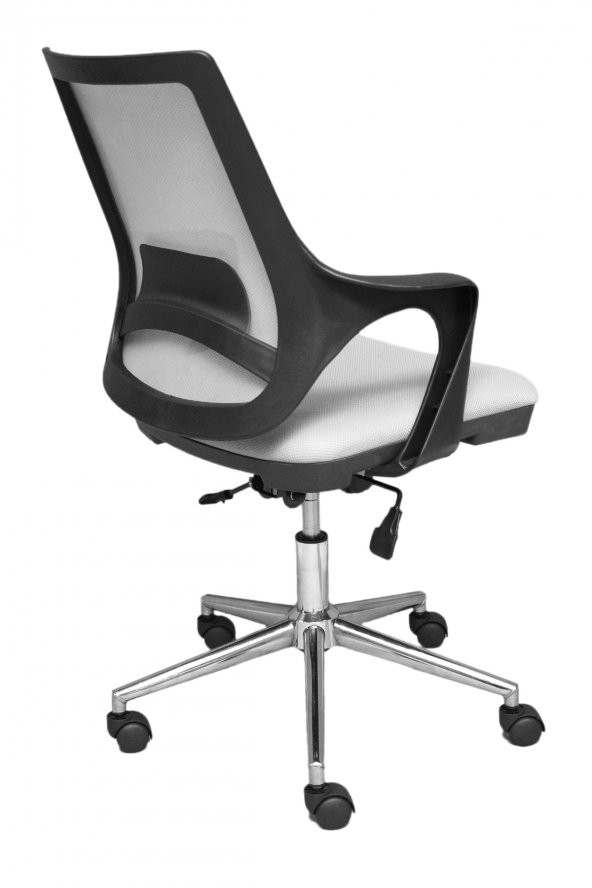 Porziyon Kontez Büro Çalışma Koltuğu Öğrenci Sandalyesi Krom Ayak Gri - 4