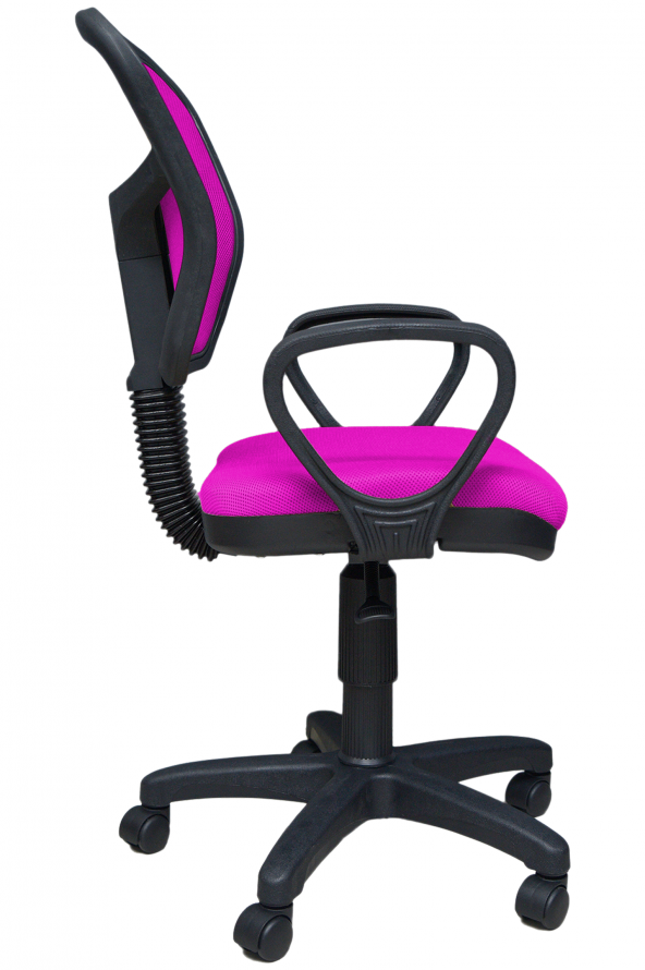 Porziyon Depar Plastik - Fileli Ofis Büro Öğrenci Çalışma Koltuğu - Sandalyesi Pembe