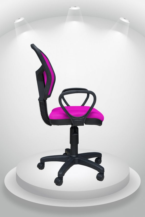 Porziyon Depar Plastik - Fileli Ofis Büro Öğrenci Çalışma Koltuğu - Sandalyesi Pembe - 2