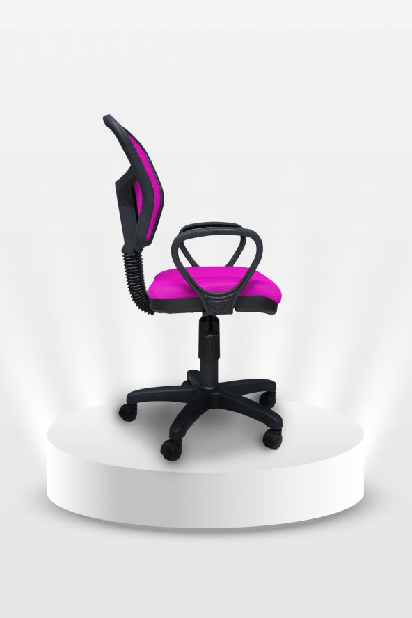 Porziyon Depar - Fileli Ofis Büro Öğrenci Çalışma Koltuğu - Sandalyesi Pembe - 3