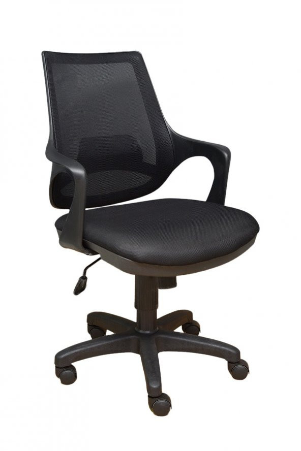 Porziyon Depar Plastik - Fileli Ofis Büro Öğrenci Çalışma Koltuğu - Sandalyesi Siyah - 3