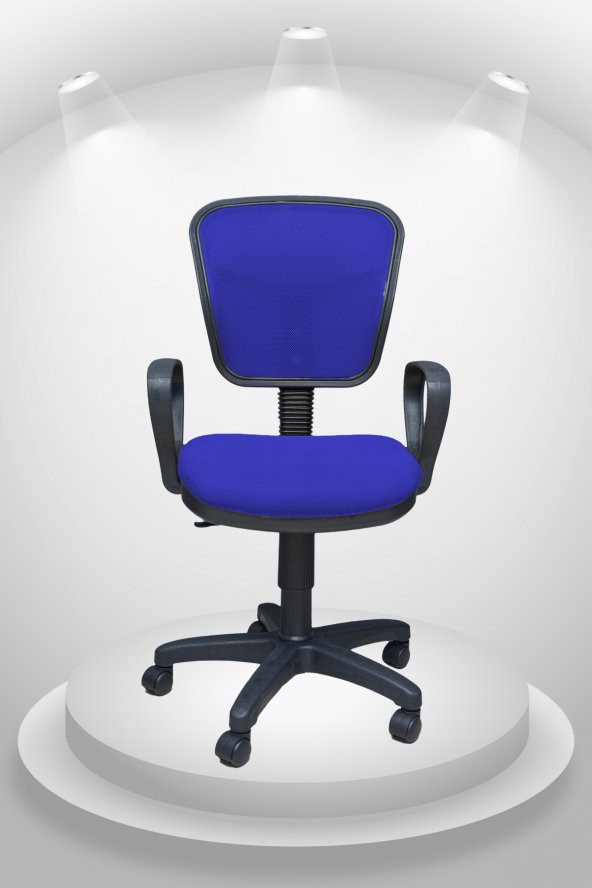 Porziyon Depar Plastik - Fileli Ofis Büro Öğrenci Çalışma Koltuğu - Sandalyesi Mavi