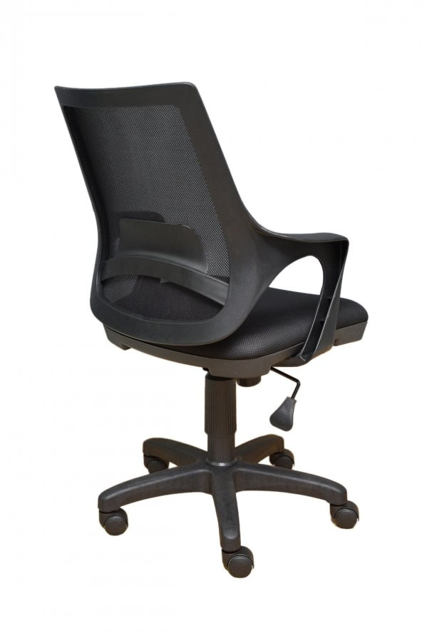 Porziyon Depar Plastik - Fileli Ofis Büro Öğrenci Çalışma Koltuğu - Sandalyesi Siyah - 4