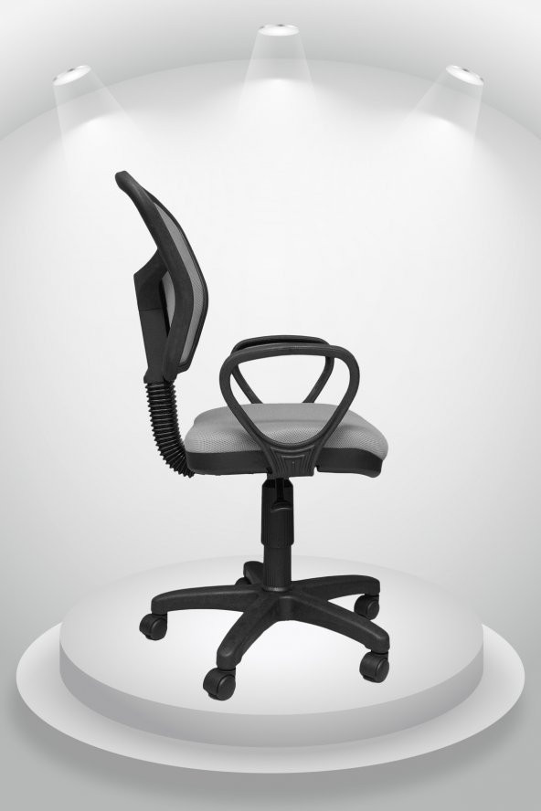 Porziyon Depar Plastik - Fileli Ofis Büro Öğrenci Çalışma Koltuğu - Sandalyesi Gri - 3