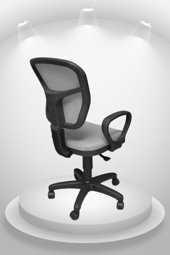 Porziyon Depar Plastik - Fileli Ofis Büro Öğrenci Çalışma Koltuğu - Sandalyesi Gri - 4