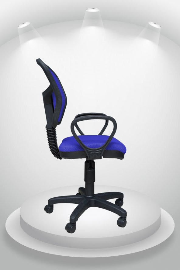 Porziyon Depar Plastik - Fileli Ofis Büro Öğrenci Çalışma Koltuğu - Sandalyesi Mavi - 3