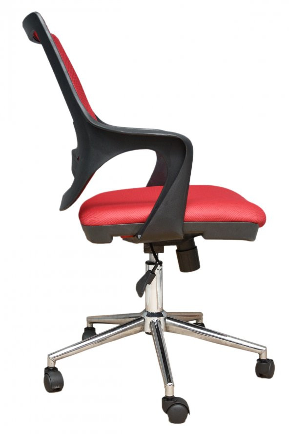 Kontez Büro Çalışma Koltuğu Öğrenci Sandalyesi Krom Ayak Kırmızı - 3