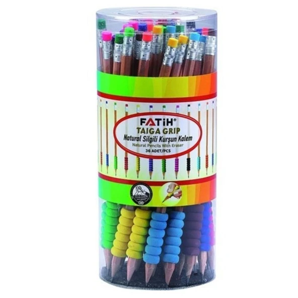 Fatih Kurşun Kalem Taiga Natural Renkli Eva Grip Silgili 36 LI - 2