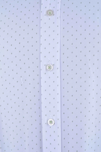 Cengiz İnler Küçük Puantiye Desenli Slim Fit Erkek Gömlek - Resim 9