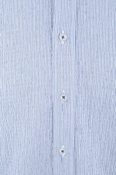 Cengiz İnler Çizgili Gofre Slim Fit Erkek Gömlek - Resim 4