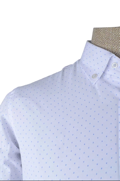 Cengiz İnler Küçük Puantiye Desenli Slim Fit Erkek Gömlek - Resim 3