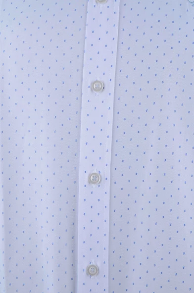 Cengiz İnler Küçük Puantiye Desenli Slim Fit Erkek Gömlek - Resim 4