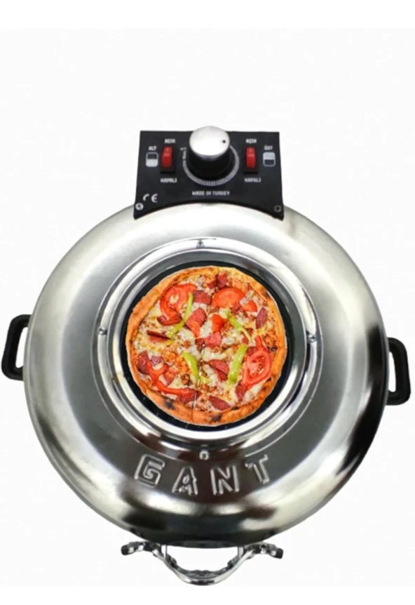 Gant Camlı Pişirgeç Ekmek Yapma, Pizza Lahmacun Tavuk Balık Yemek Hazırlama 2 Kademeli Alt Üst Isıtmalı