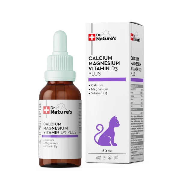 Drnatures CAT CALCIUM MAGNEZYUM + VIT D3 Kedilerde kalsiyum desteği besin takviyesi 50 ML