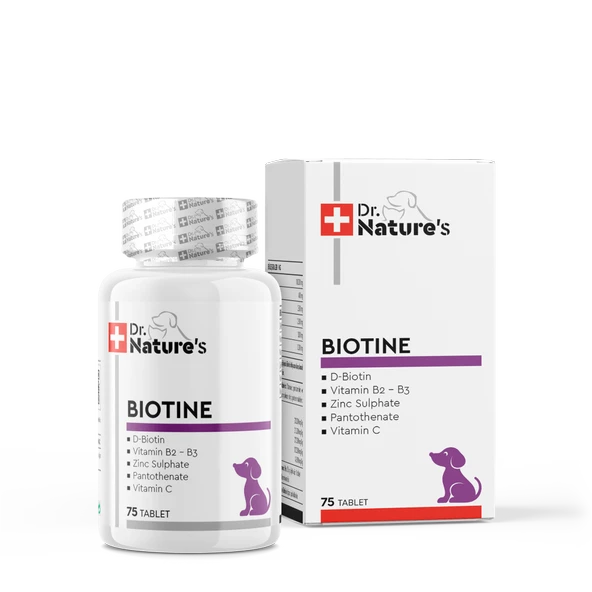 Drnatures DOG BIOTIN Köpekler için deri tüy sağlığı besin takviyesi( 75 Tablet)