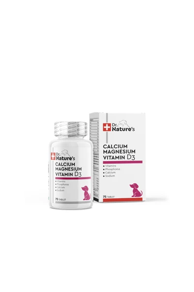 Drnatures DOG CALCIUM MAGNEZYUM Köpek kalsiyum Eklem destekleyici Besin takviyesi( 75 Tablet)