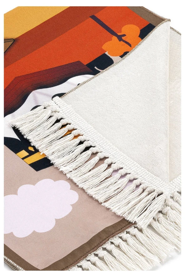 Dijital Baskılı Çocuk Seccadesi - Kayıklı Kabeli Kahverengi - 44 X 78 cm - Resim 3