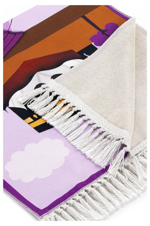 Dijital Baskılı Çocuk Seccadesi - Kayıklı Kabeli - 44 X 78 cm - Resim 3