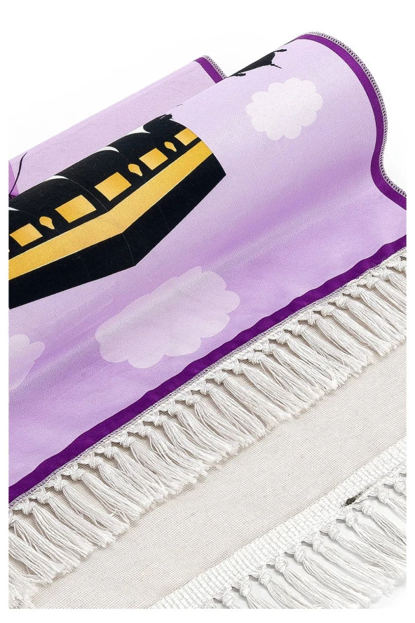 Dijital Baskılı Çocuk Seccadesi - Kayıklı Kabeli - 44 X 78 cm - Resim 4