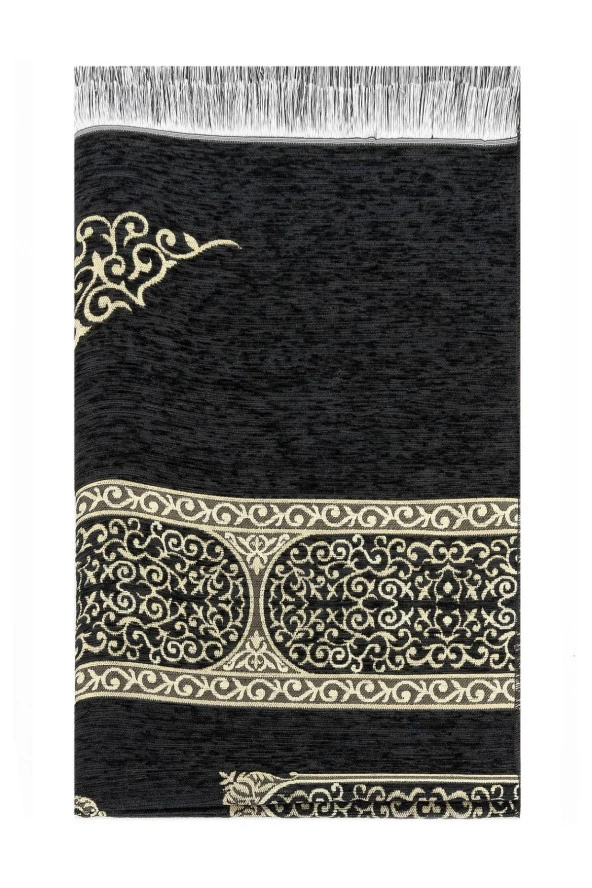 Kabe Desenli Şönil Seccade - Siyah - Resim 2