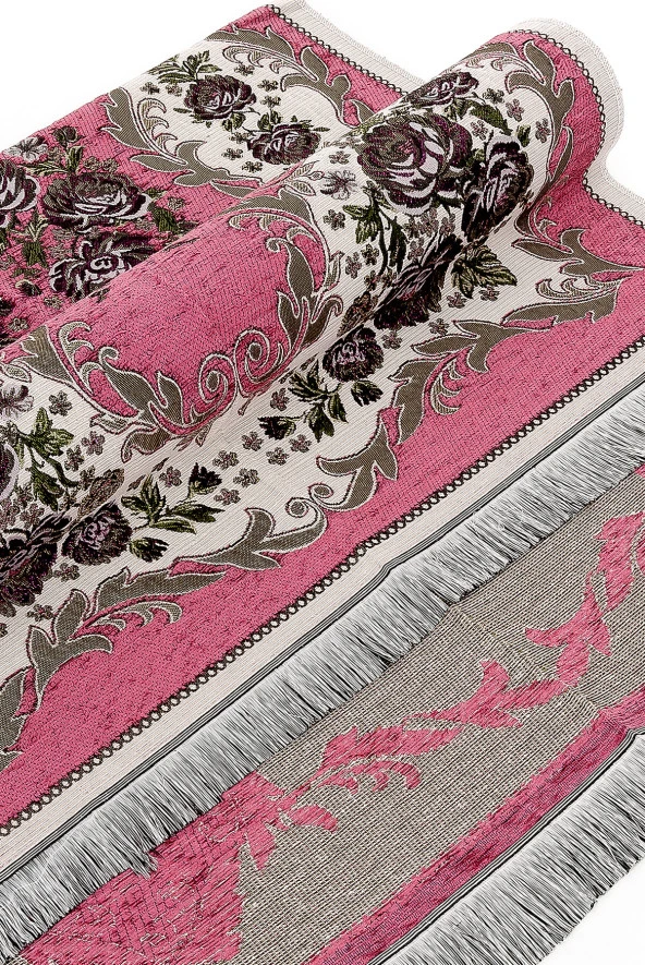 Lüks Gülce Şönil Seccade Fuşya - Resim 4