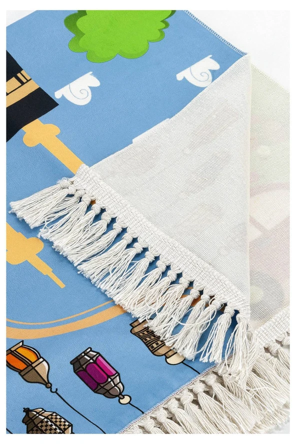 Dijital Baskılı Çocuk Seccadesi - Kabeli Arabalı - 44 X 78 cm - Resim 3