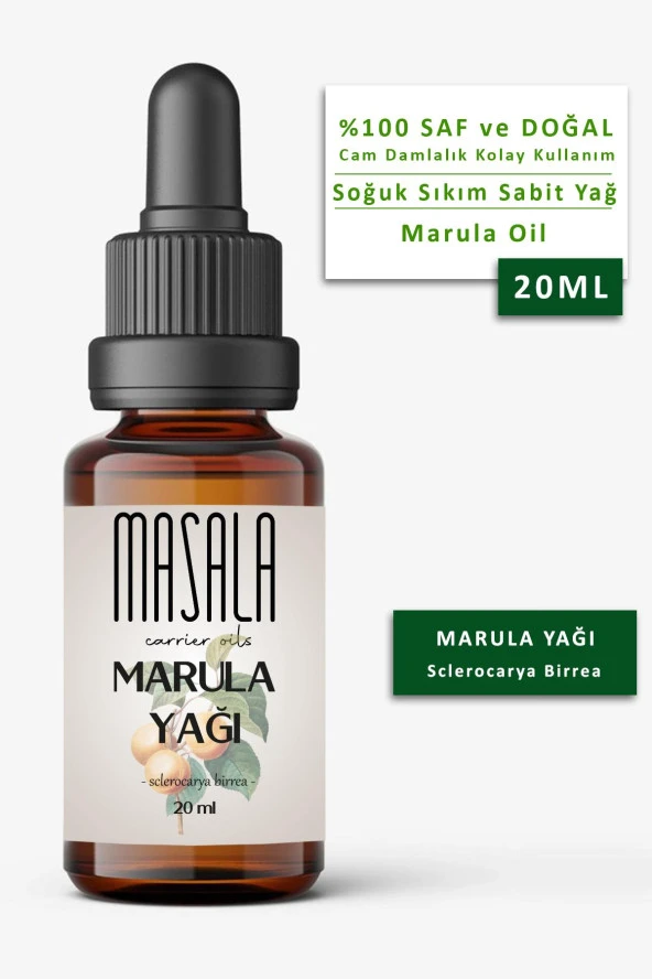 Masala Marula Yağı 20 ml.  Soğuk Pres (Marula Carrier Oil)