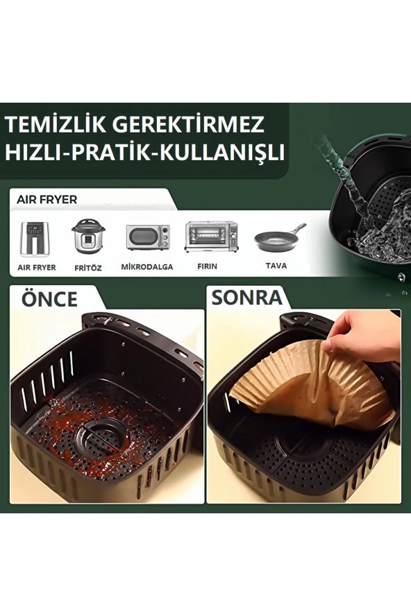 Büyük Boy Fritöz Pişirme Kağıdı XL-XXL  Uygun Air Fryer Tüm Markalara Uygun 20 Adet - 6