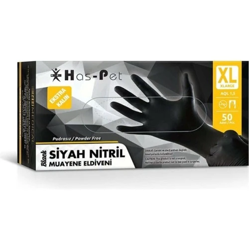 Haspet Siyah Ekstra Kalın Nitril Eldiven - 2