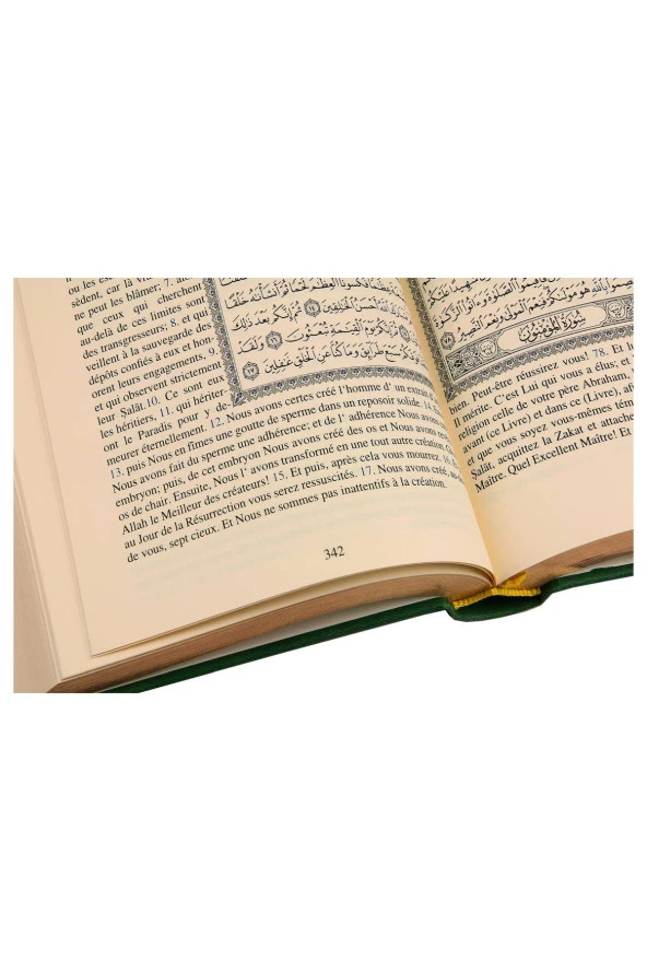 Fransızca Mealli Kuran - Yeşil - Resim 4