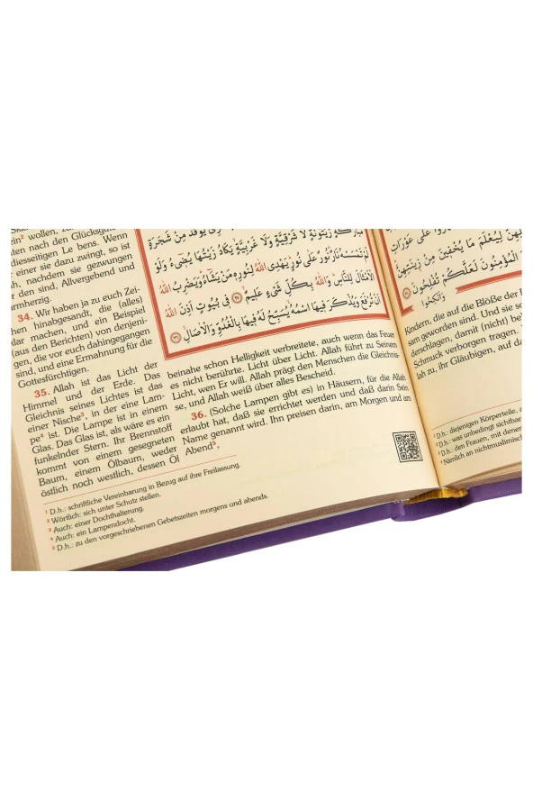 Almanca Mealli Hafız Boy Kuran - Mor - Resim 4