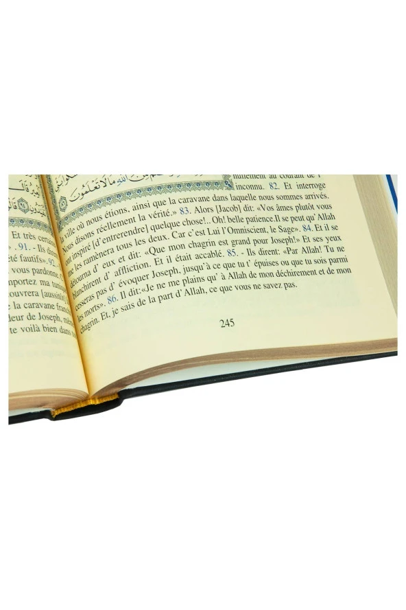 Fransızca Mealli Kuran Orta Boy - Gri - Resim 5