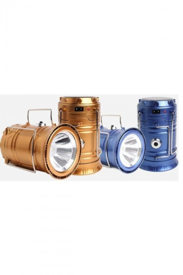 Light Şarjlı Kamp Lambası Güneş Enerjili Kızaklı Kamp Feneri Led Lamba Işıldak Mini Boy - 1