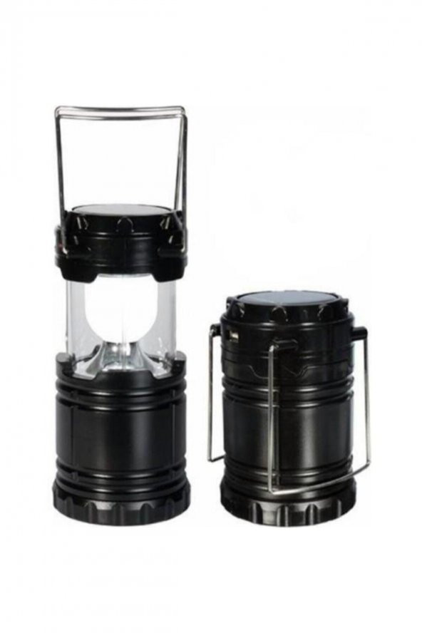 Light Şarjlı Kamp Lambası Güneş Enerjili Kızaklı Kamp Feneri Led Lamba Işıldak Mini Boy - 3