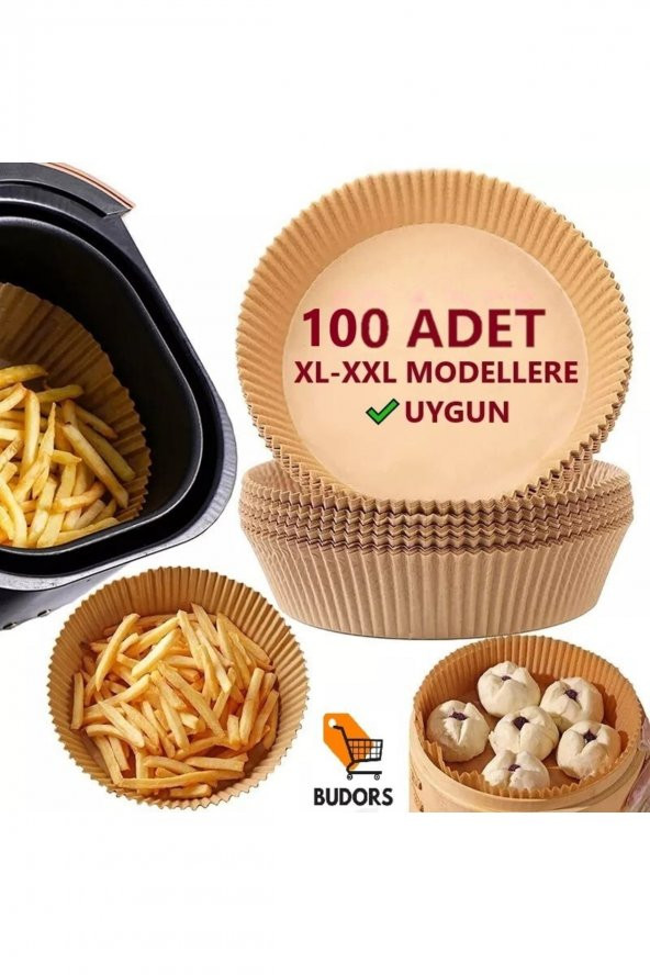 Büyük Boy Fritöz Pişirme Kağıdı XL-XXL  Uygun Air Fryer Tüm Markalara Uygun 100 Adet