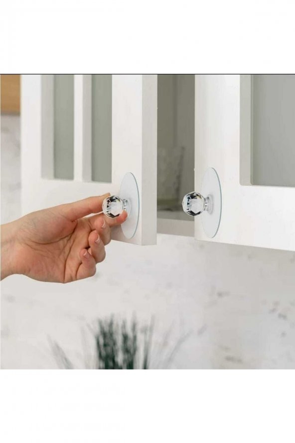 Cam Ayna Dolap Kulpu Çok Fonksiyonlu Kendinden Yapışkanlı Şık Tasarımlı Dekoratif Kulp 2 Adet - Resim 4