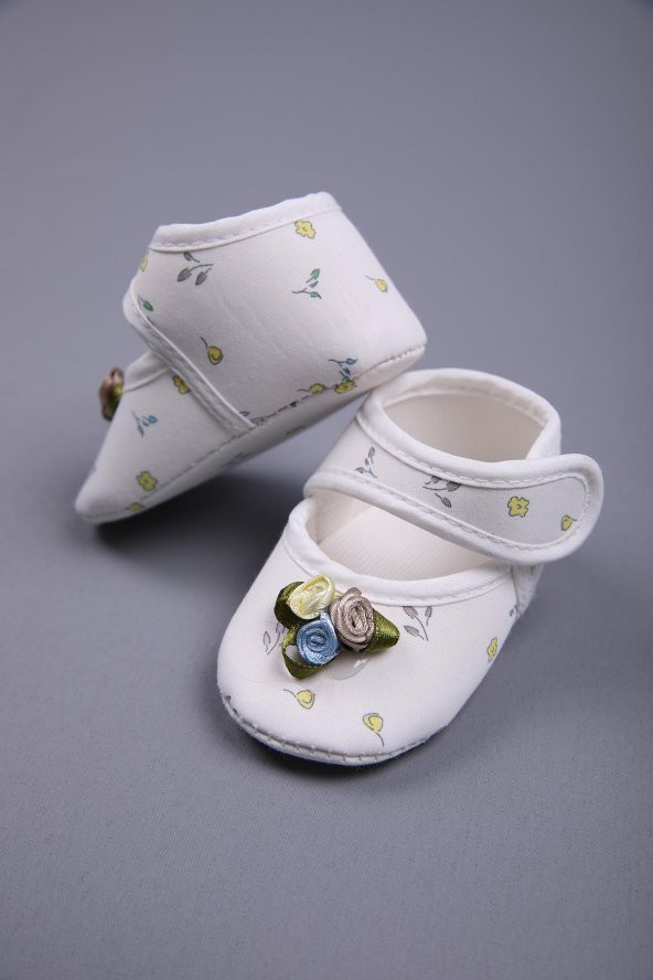 Gül Detaylı Çiçekli Kız Bebek Bayramlık Elbise 5'li Set Kutulu 11688 - 11